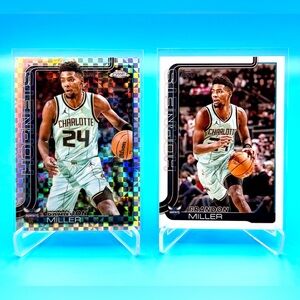 🔥Brandon Miller Lot! 🔥Silver Geometric Refractor + Topps Flagship Insert! 🤯